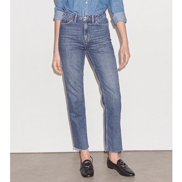 Topshop Denim - TOPSHOP Straight Raw Hem Jeans L30